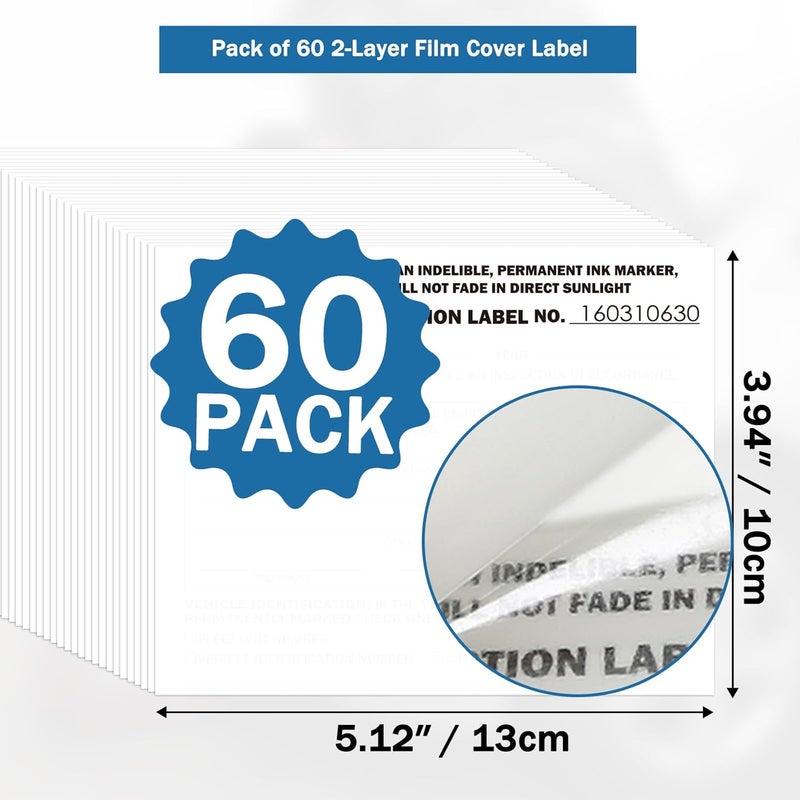 PUNCHMAN 60 Pack 2-Ply Self-Adhesive Record Labels | Numbered Tags for File Tracking | 5x4 Inch | Durable 2-Ply Construction for Long-Lasting Use - Image 3